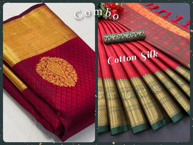 Aab Combo 1 Silk Designer Sarees Catalog
